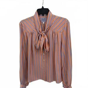 NEW THIERRY COLSON women's alba blouse in orange/blue